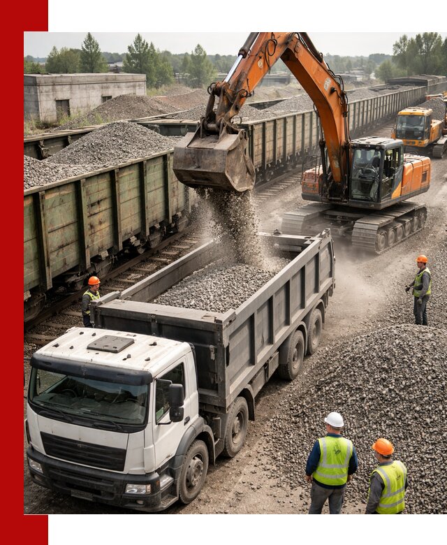 Железнодорожный щебень фракция 25–60 для поставок в Геленджике