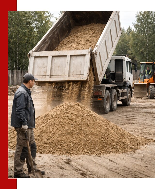 Доставка и продажа песка с разгрузкой в Геленджике