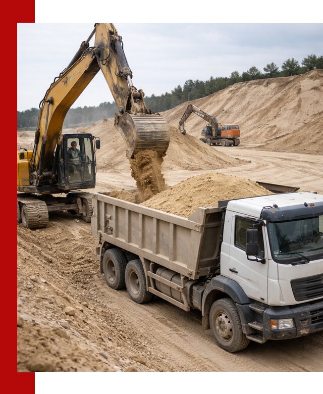 Доставка карьерного песка с самосвалами и разгрузкой в Геленджике