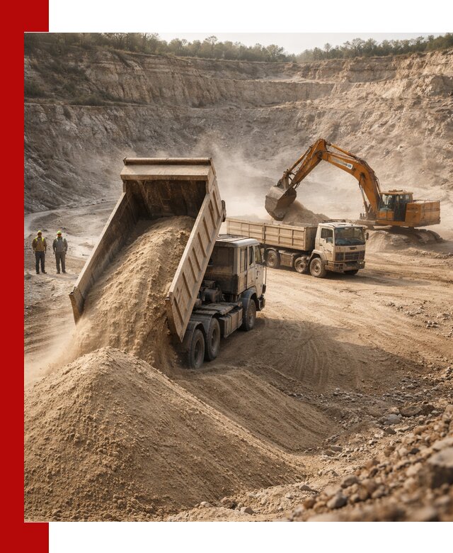 Карьерный песок навалом с доставкой в Геленджике