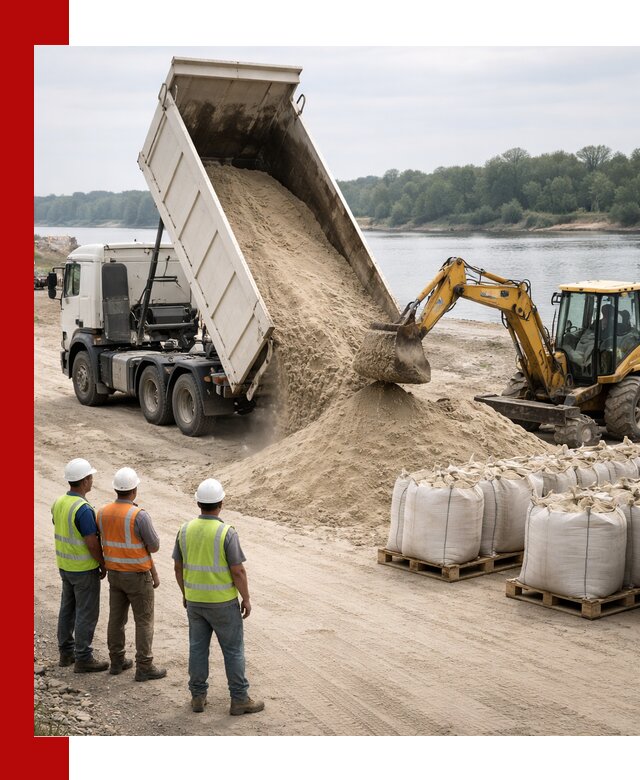 Доставка речного песка в Геленджике самосвалами и погрузкой