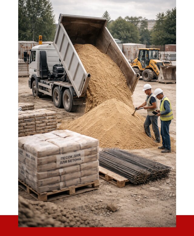 Песок для бетона в Геленджике от 2599 р. с доставкой, ПРОНЕРУДГлн