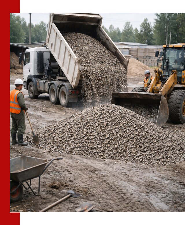 Мытый гравий с доставкой в Геленджике от карьера до участка