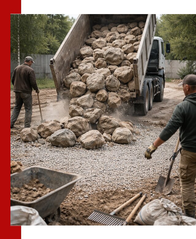 Доставка и укладка булыжника в Геленджике