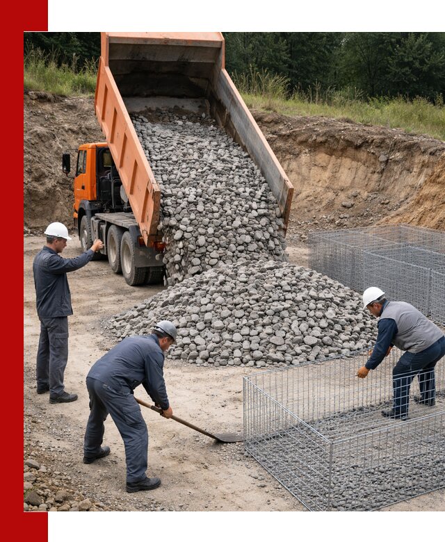 Камень для габионов с доставкой в Геленджике быстро и надёжно