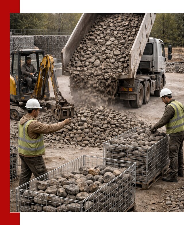 Камень для габионов фракция 100–201 в Геленджике