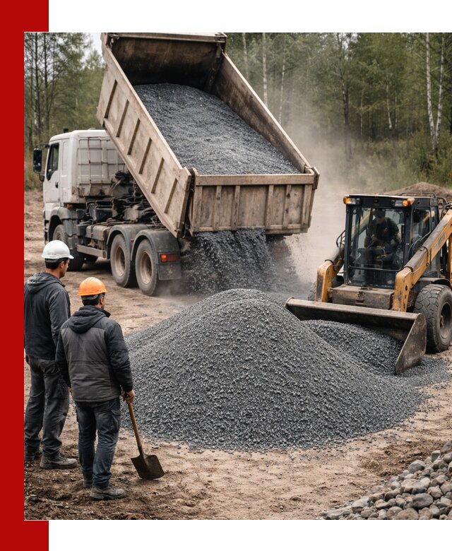 Гранитный отсев 0-5 с доставкой и разгрузкой в Геленджике