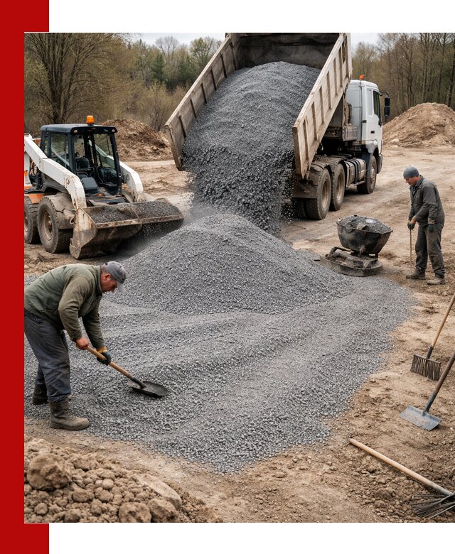 Отсев для подсыпки в Геленджике — доставка и подсыпка на участок