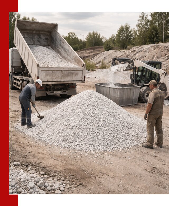 Доставка и продажа белой мраморной крошки в Геленджике