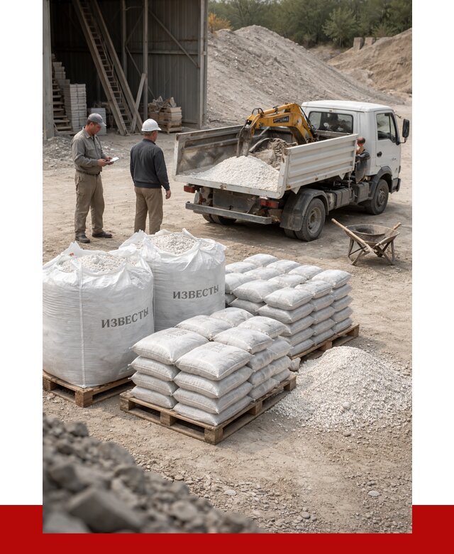 Известь строительная в Геленджике с доставкой от 4365 р. | ПРОНЕРУДГлн