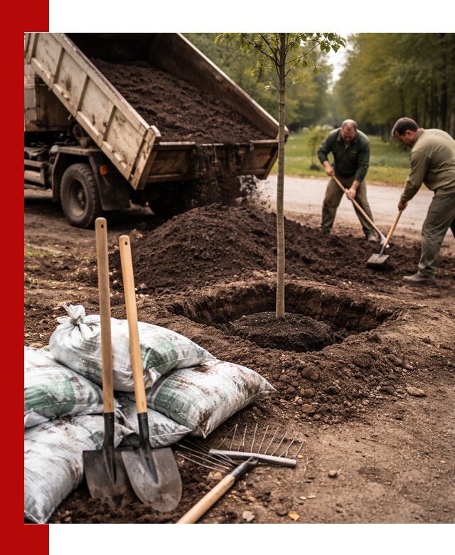 Грунт для посадки деревьев в Геленджике — доставка и подготовка почвы