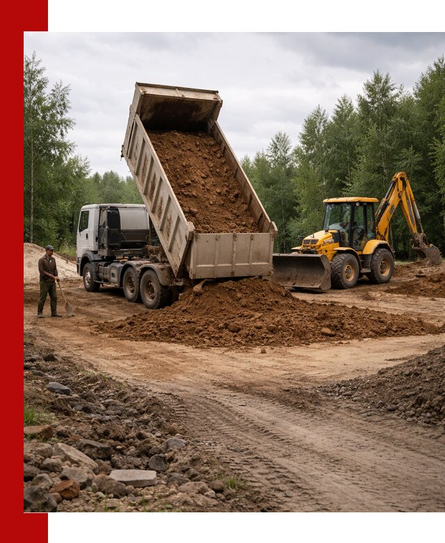 Доставка суглинка самосвалами в Геленджике подсыпка и планировка