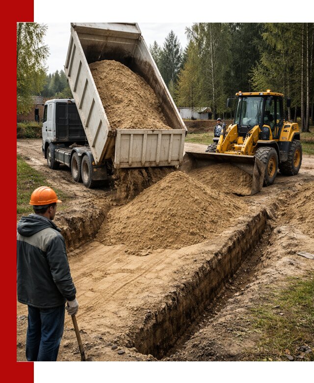 Доставка песчаного грунта в Геленджике для строительных работ