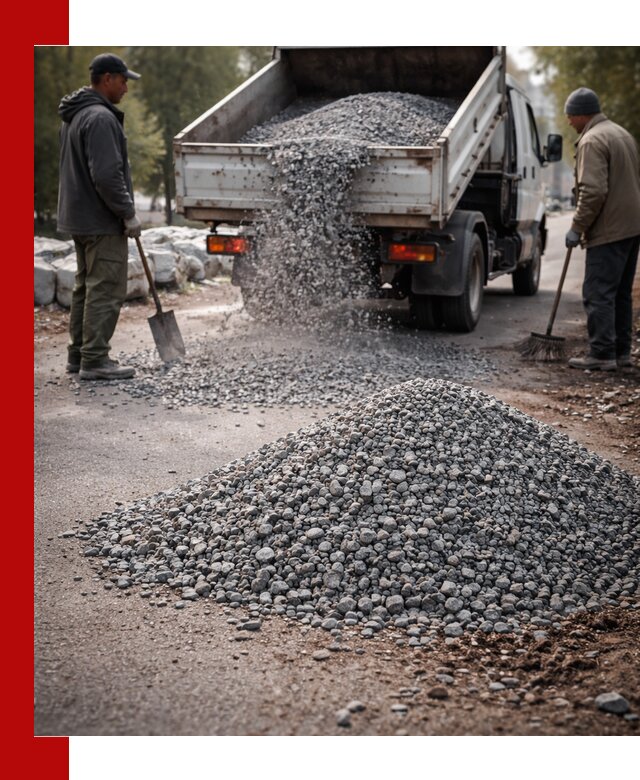 Гранитная крошка для посыпки дорог и тротуаров в Геленджике