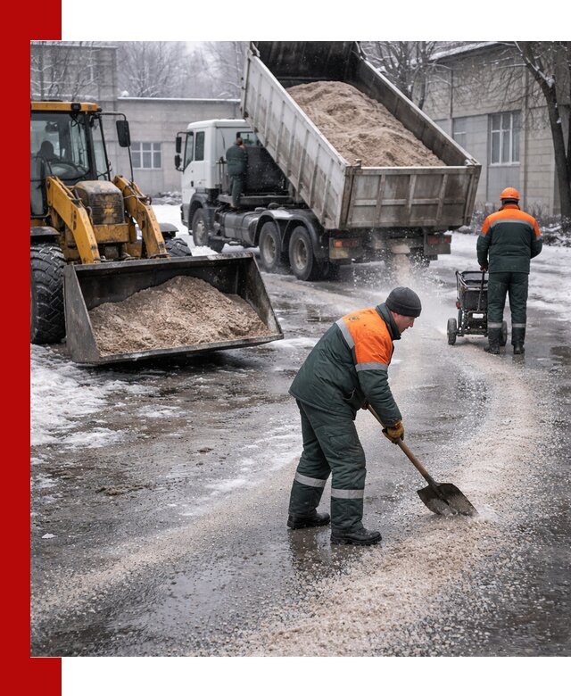 Реагент против гололеда с доставкой и нанесением в Геленджике
