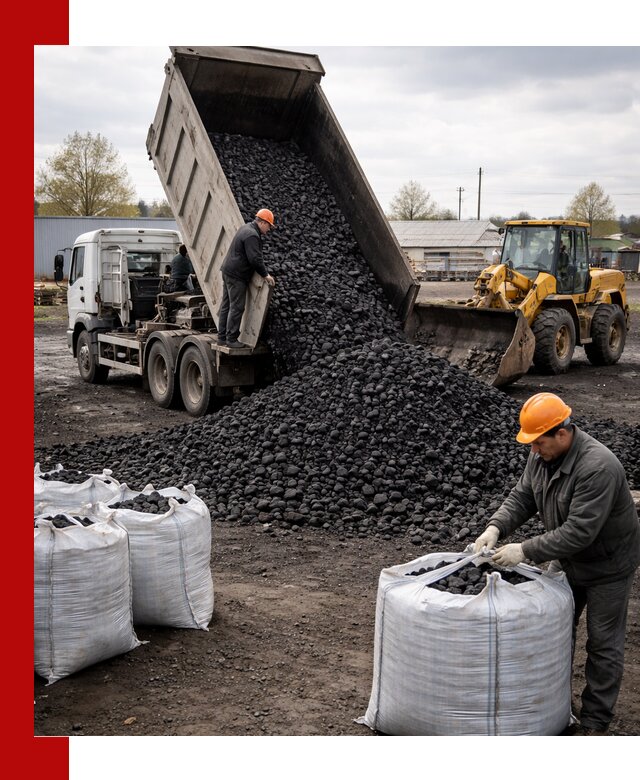 Доставка каменного угля в Геленджике оптом и в розницу