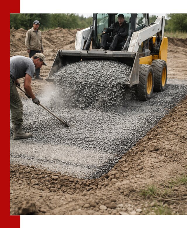 Устройство щебеночной подушки в Геленджике для дорог и фундаментов